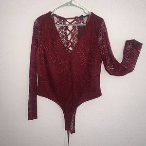 Red FashionNova Bodysuit
